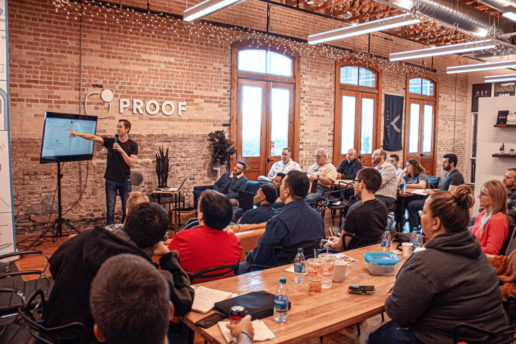 People attending a presentation