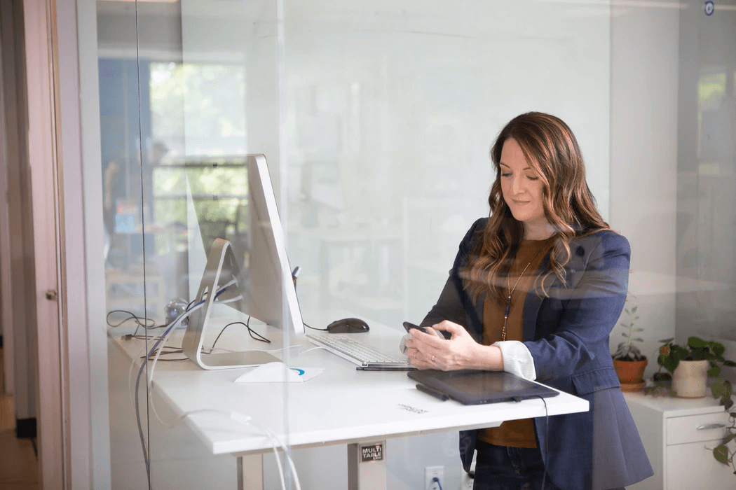 Content Creator working on her desk