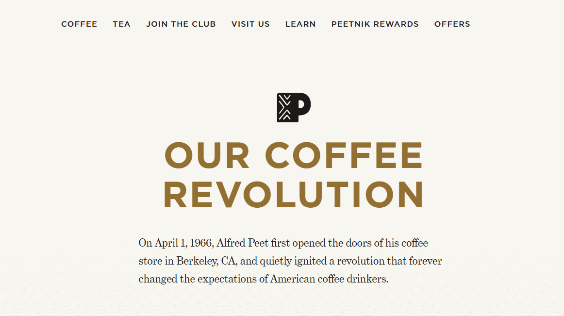 Peet's Coffee Revolution Timeline