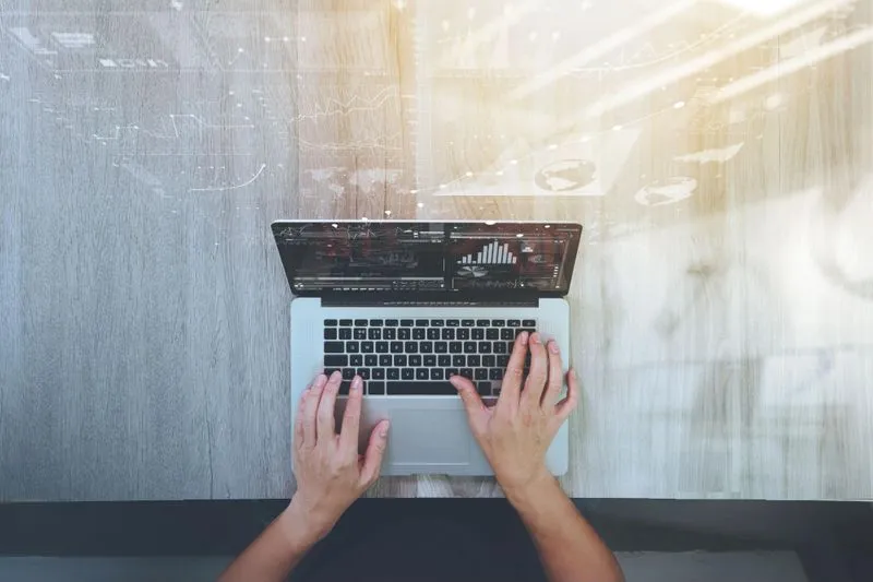 A man working on a laptop