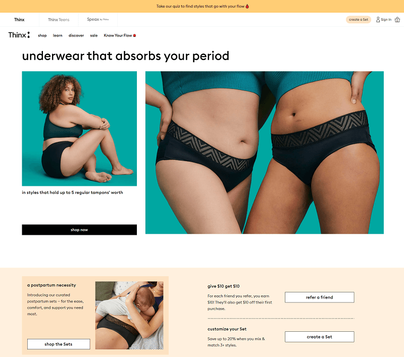 Thinx content marketing program