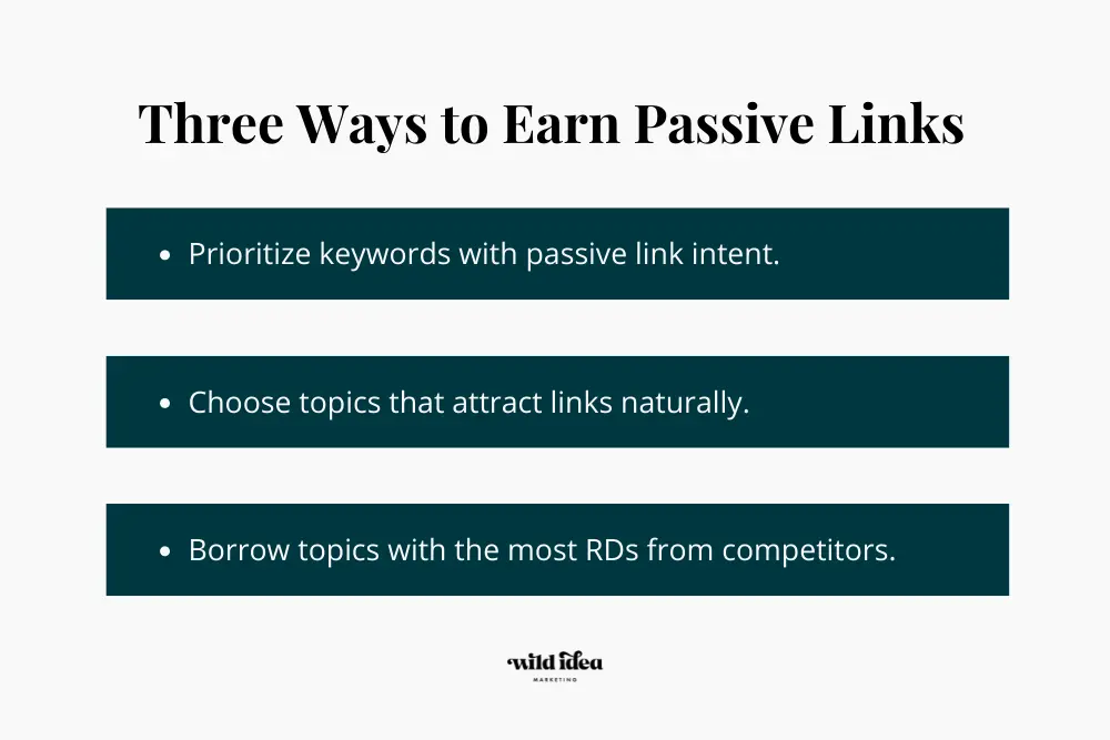 Three Ways to Earn Passive Links