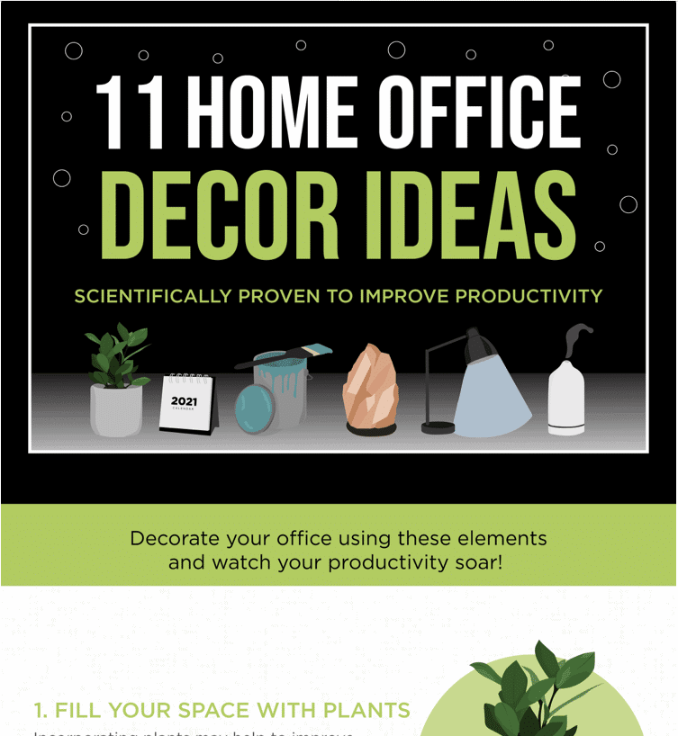 11 Home Office Decor Ideas Infographic